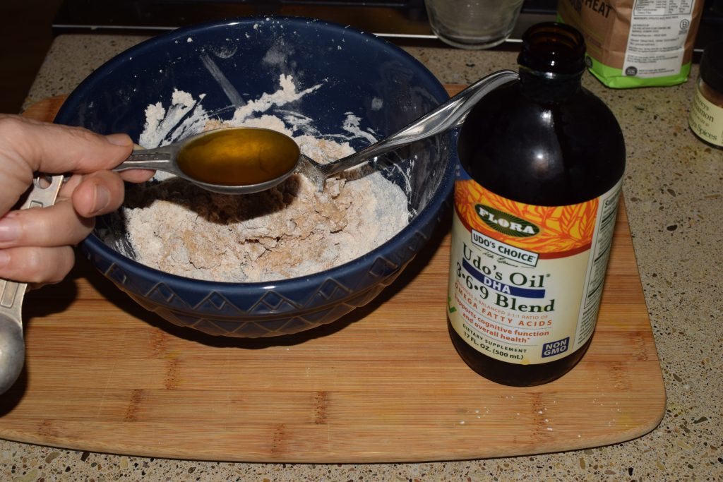 Using healthy oil to make cutout cookie for horse treats